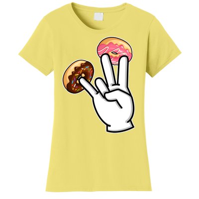 ASL Hand Sign Langauge Number 7 With Donuts Women's T-Shirt