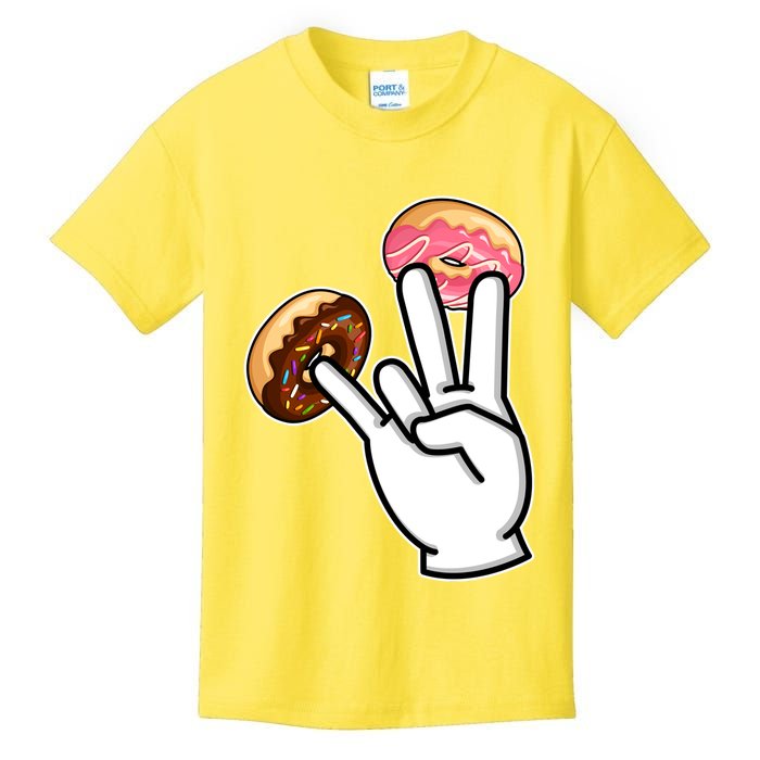 ASL Hand Sign Langauge Number 7 With Donuts Kids T-Shirt