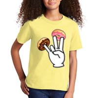 ASL Hand Sign Langauge Number 7 With Donuts Kids T-Shirt