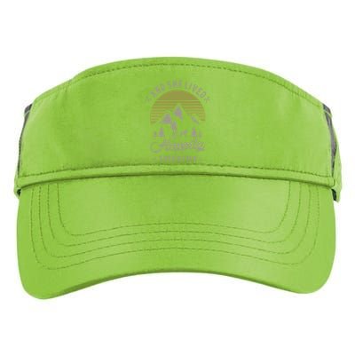 And She Lived Happily Ever After Hiking With Dog Hiking Cool Gift Adult Drive Performance Visor