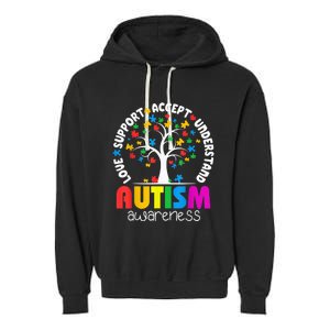 Autism Shirt Love Accept Support Autistic Autism Awareness Garment-Dyed Fleece Hoodie