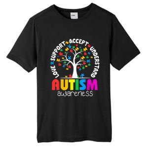 Autism Shirt Love Accept Support Autistic Autism Awareness Tall Fusion ChromaSoft Performance T-Shirt