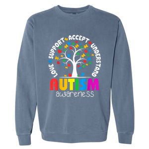 Autism Shirt Love Accept Support Autistic Autism Awareness Garment-Dyed Sweatshirt