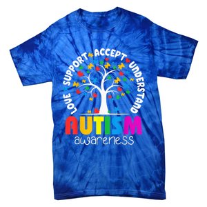 Autism Shirt Love Accept Support Autistic Autism Awareness Tie-Dye T-Shirt