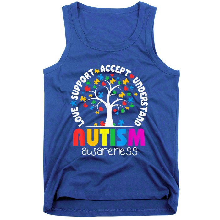 Autism Shirt Love Accept Support Autistic Autism Awareness Tank Top