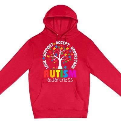 Autism Shirt Love Accept Support Autistic Autism Awareness Premium Pullover Hoodie