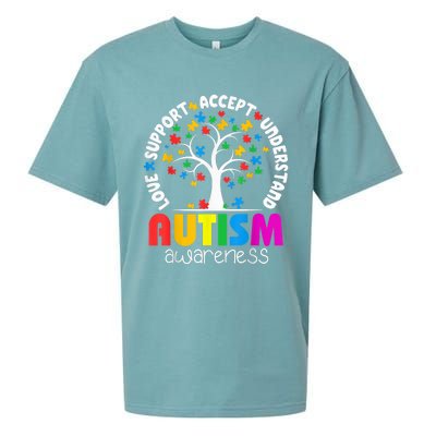 Autism Shirt Love Accept Support Autistic Autism Awareness Sueded Cloud Jersey T-Shirt