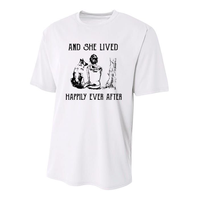 And She Lived Happily Ever After Funny Dogs Youth Performance Sprint T-Shirt