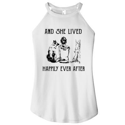 And She Lived Happily Ever After Funny Dogs Women’s Perfect Tri Rocker Tank