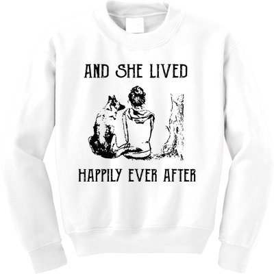 And She Lived Happily Ever After Funny Dogs Kids Sweatshirt