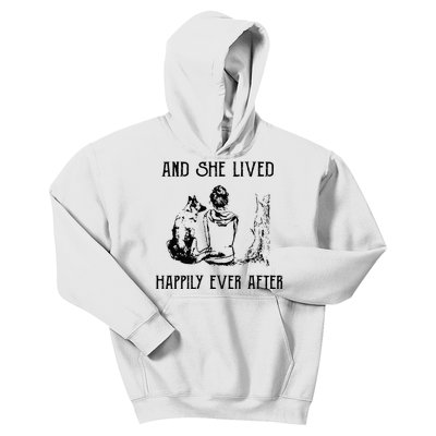 And She Lived Happily Ever After Funny Dogs Kids Hoodie