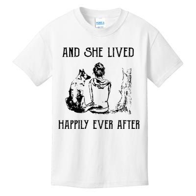 And She Lived Happily Ever After Funny Dogs Kids T-Shirt