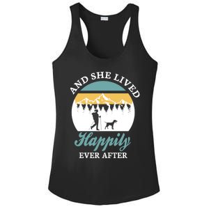 And She Lived Happily Ever After Trekking Hiking With Dogs Cool Gift Ladies PosiCharge Competitor Racerback Tank