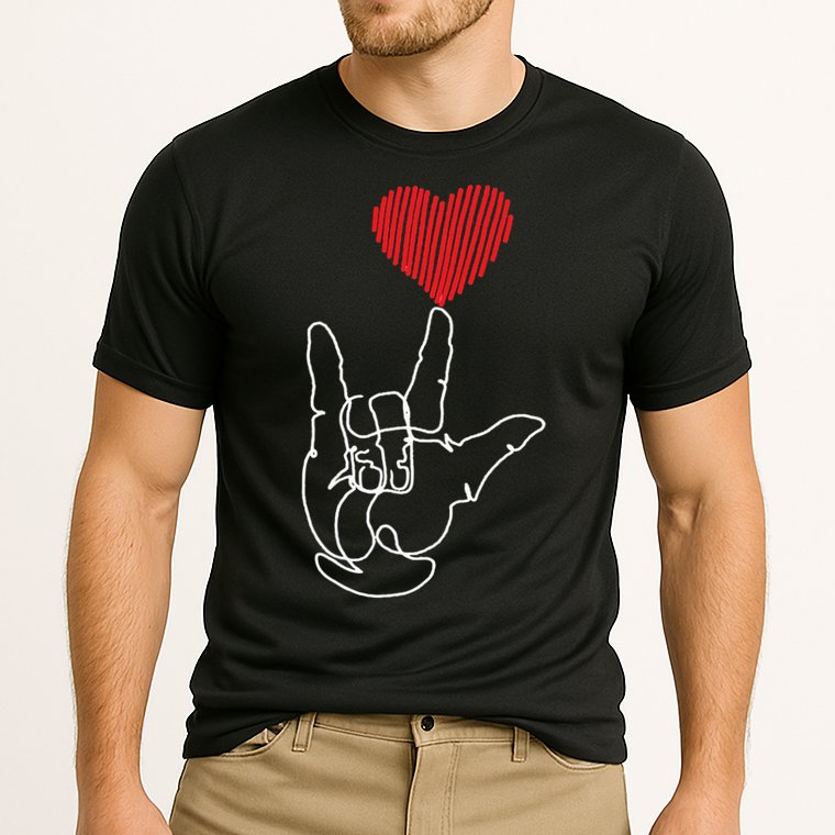 American Sign Language ASL Love Cooling Performance Crew T-Shirt