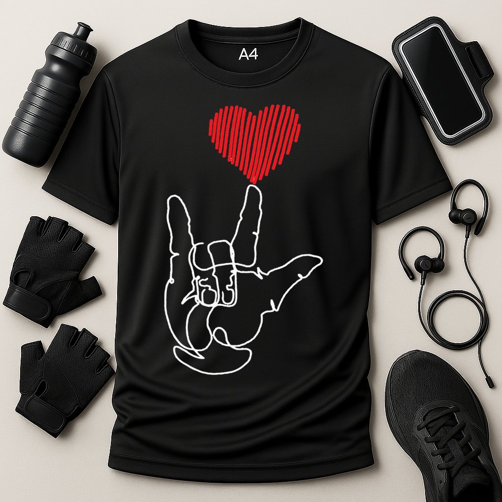 American Sign Language ASL Love Cooling Performance Crew T-Shirt