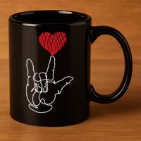 American Sign Language ASL Love 11oz C Handle Ceramic Mug