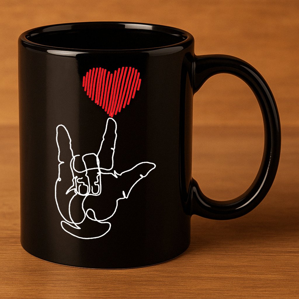 American Sign Language ASL Love 11oz C Handle Ceramic Mug