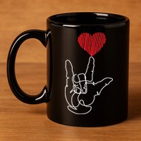 American Sign Language ASL Love 11oz C Handle Ceramic Mug