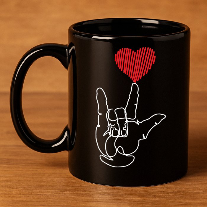 American Sign Language ASL Love 11oz C Handle Ceramic Mug
