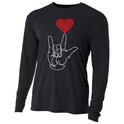 American Sign Language ASL Love Cooling Performance Long Sleeve Crew