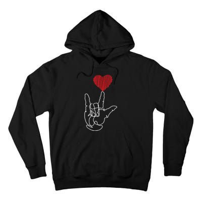 American Sign Language ASL Love Tall Hoodie