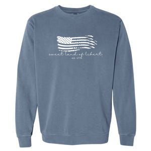 America Sweet Land Of Liberty Est 1776 Patriotic Gift Garment-Dyed Sweatshirt