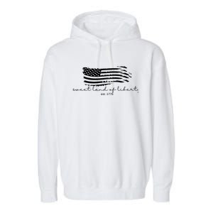 America Sweet Land Of Liberty Est 1776 Patriotic Gift Garment-Dyed Fleece Hoodie