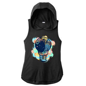 Adventurous Storm Light Bulb Ladies PosiCharge Tri-Blend Wicking Draft Hoodie Tank