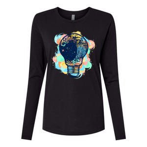 Adventurous Storm Light Bulb Womens Cotton Relaxed Long Sleeve T-Shirt