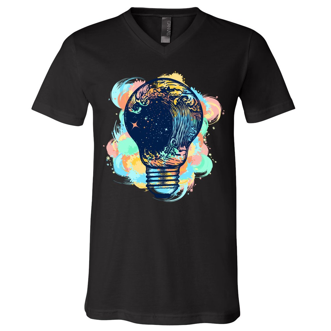 Adventurous Storm Light Bulb V-Neck T-Shirt