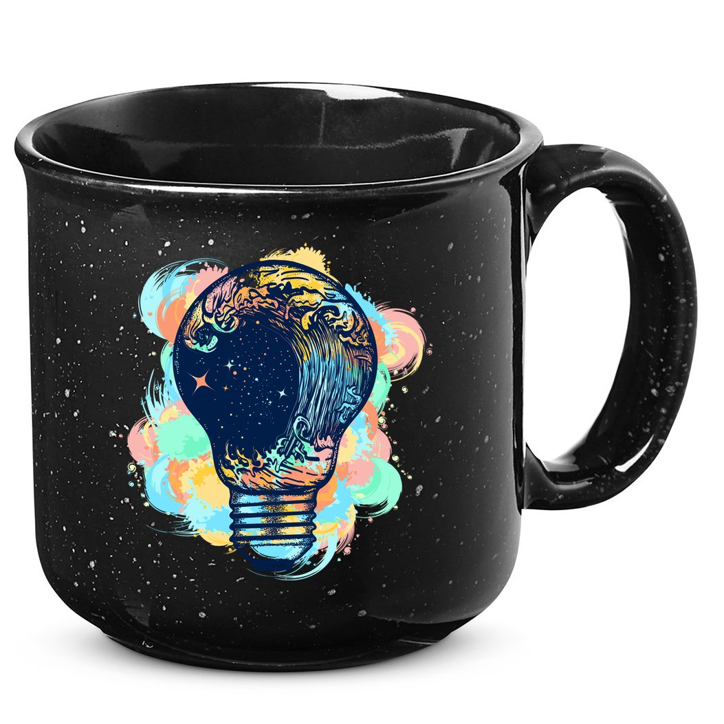 Adventurous Storm Light Bulb 15oz Campfire Ceramic Mug