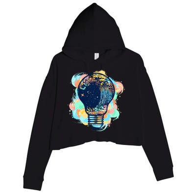 Adventurous Storm Light Bulb Crop Fleece Hoodie