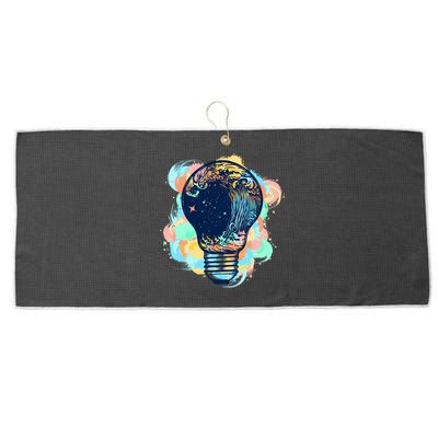 Adventurous Storm Light Bulb Large Microfiber Waffle Golf Towel