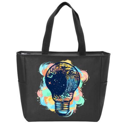 Adventurous Storm Light Bulb Zip Tote Bag