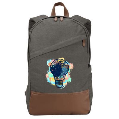 Adventurous Storm Light Bulb Cotton Canvas Backpack