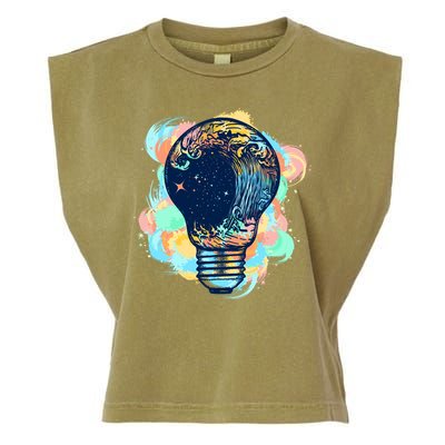 Adventurous Storm Light Bulb Garment-Dyed Women's Muscle Tee