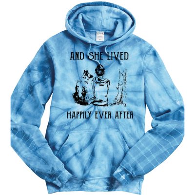 And She Lived Happily Ever After Funny Dogs Tie Dye Hoodie