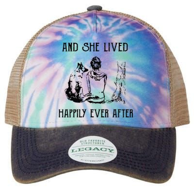 And She Lived Happily Ever After Funny Dogs Legacy Tie Dye Trucker Hat