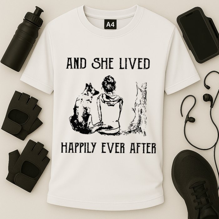 And She Lived Happily Ever After Funny Dogs Cooling Performance Crew T-Shirt
