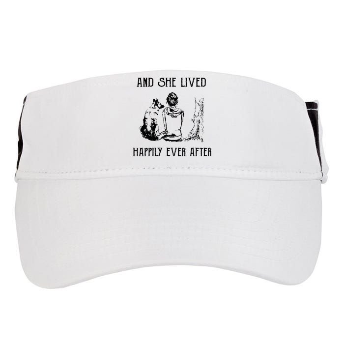 And She Lived Happily Ever After Funny Dogs Adult Drive Performance Visor
