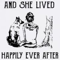And She Lived Happily Ever After Funny Dogs 11oz C Handle Ceramic Mug