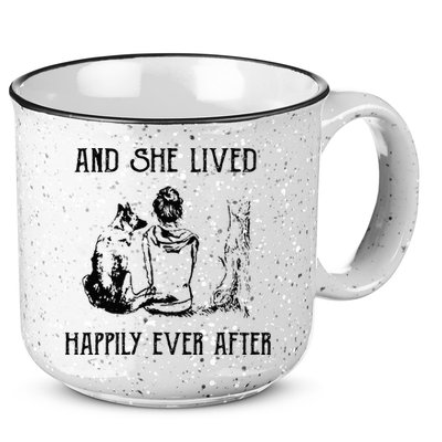 And She Lived Happily Ever After Funny Dogs 15oz Campfire Ceramic Mug