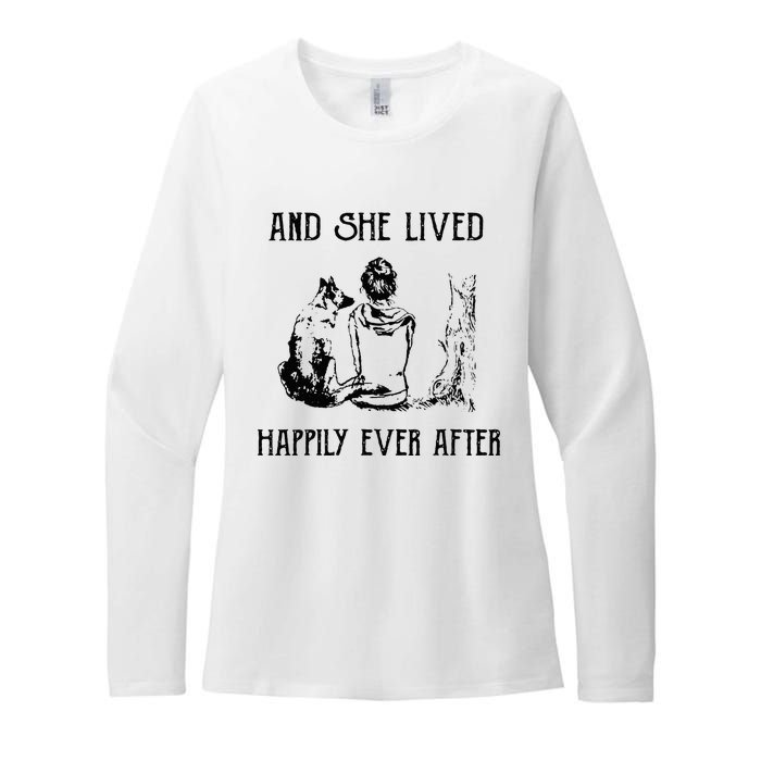 And She Lived Happily Ever After Funny Dogs Womens CVC Long Sleeve Shirt