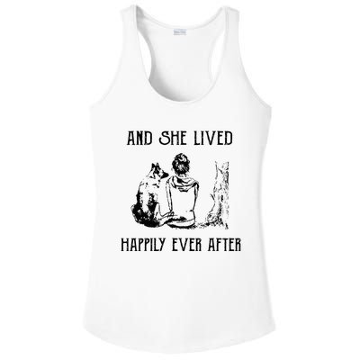 And She Lived Happily Ever After Funny Dogs Ladies PosiCharge Competitor Racerback Tank