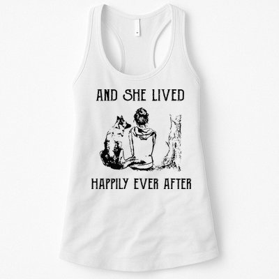 And She Lived Happily Ever After Funny Dogs Womens Tank Top