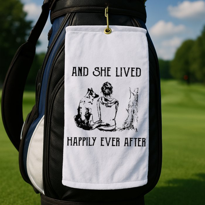 And She Lived Happily Ever After Funny Dogs Golf Towel