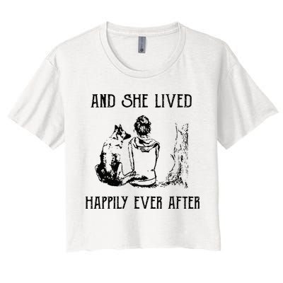And She Lived Happily Ever After Funny Dogs Crop Top