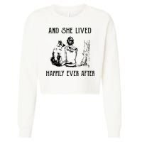 And She Lived Happily Ever After Funny Dogs Cropped Pullover Crew