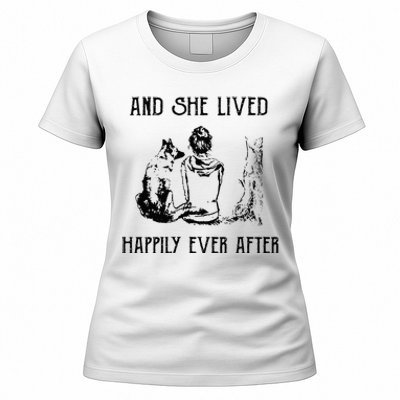 And She Lived Happily Ever After Funny Dogs Women's T-Shirt