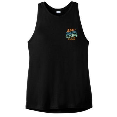 Anti Social Lifting Club Retro Groovy Ladies PosiCharge Tri-Blend Wicking Tank